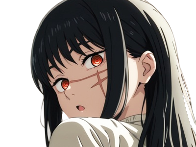 yoru asa mitaka chainsaw man waifu anime manga possedee fille femme cheveux-noirs yeux-rouges