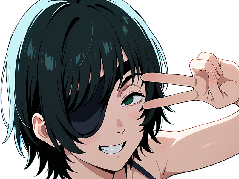Sticker himeno chainsaw man anime manga borgne femme devil hunter securite publique 4e section speciale anti demons par Dark-63