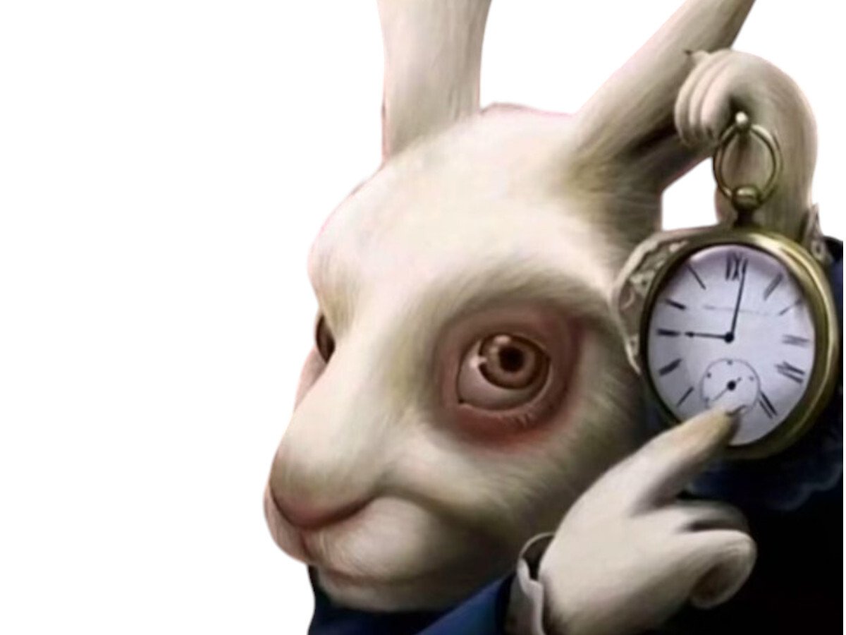 le lapin blanc alice pays merveilles tic tac hop temps chrono chronometre montre horloge heure