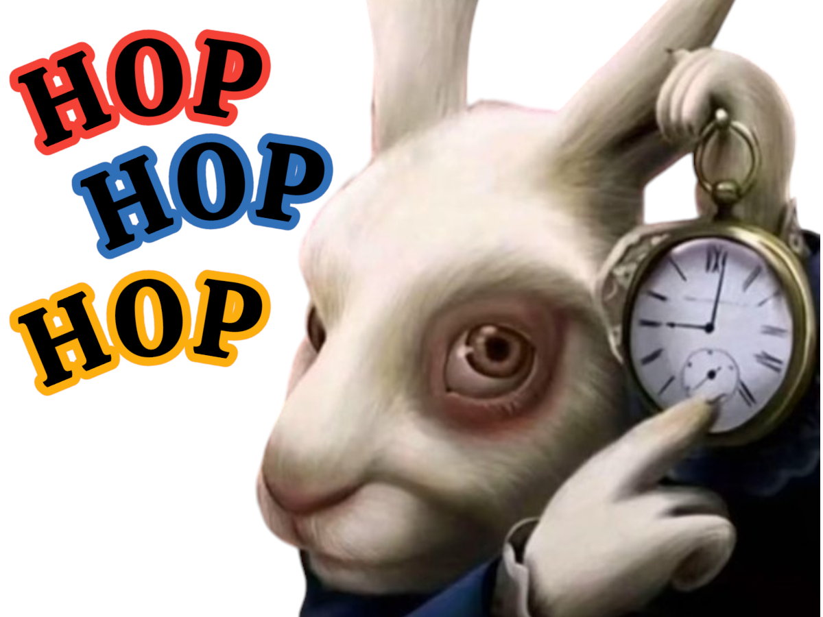 le lapin blanc alice pays merveilles tic tac hop temps chrono chronometre montre horloge heure
