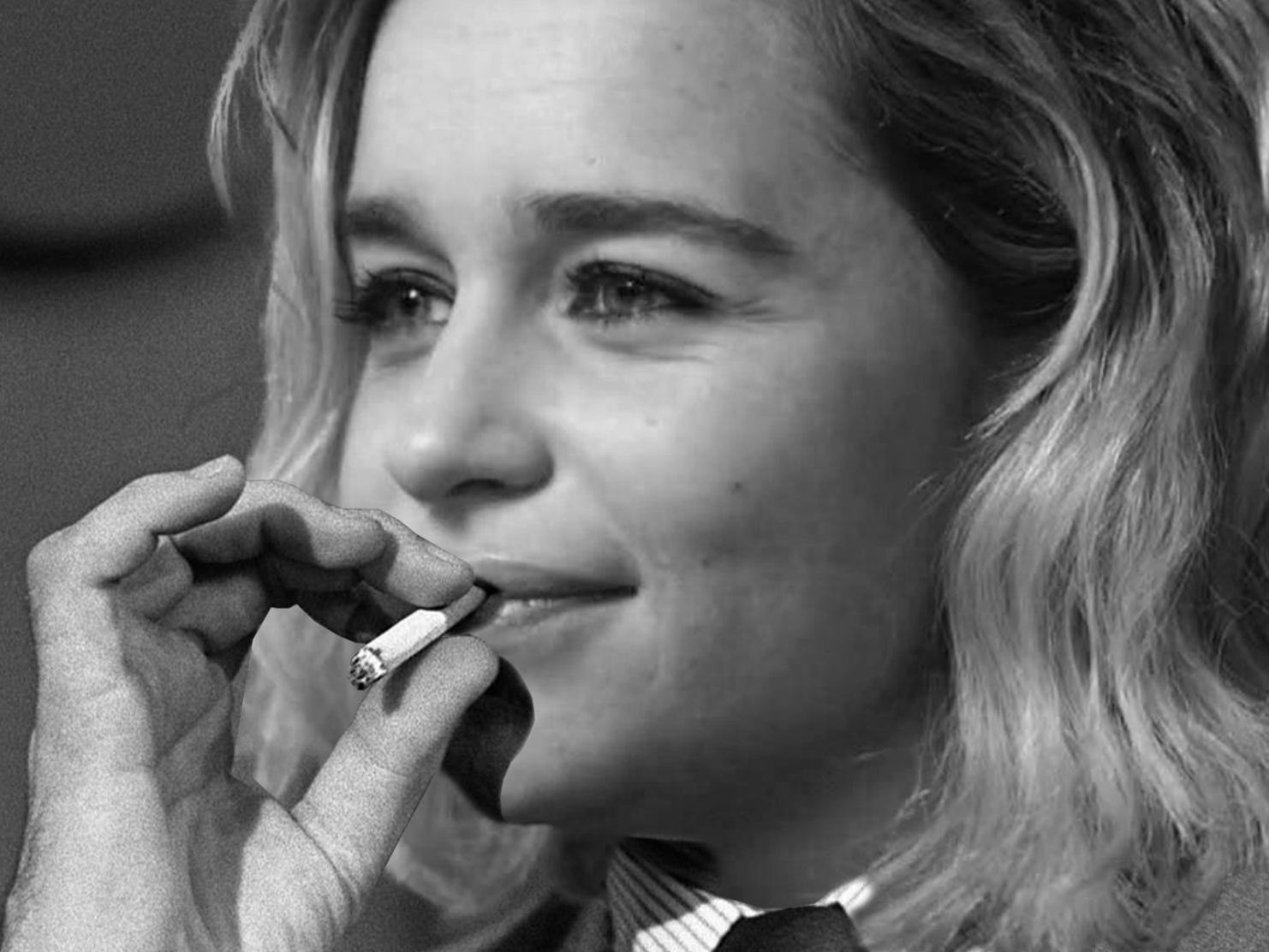 emilia clarke dany noir et blanc fume cigare chirac jacques actrice blonde isobel petite britannique