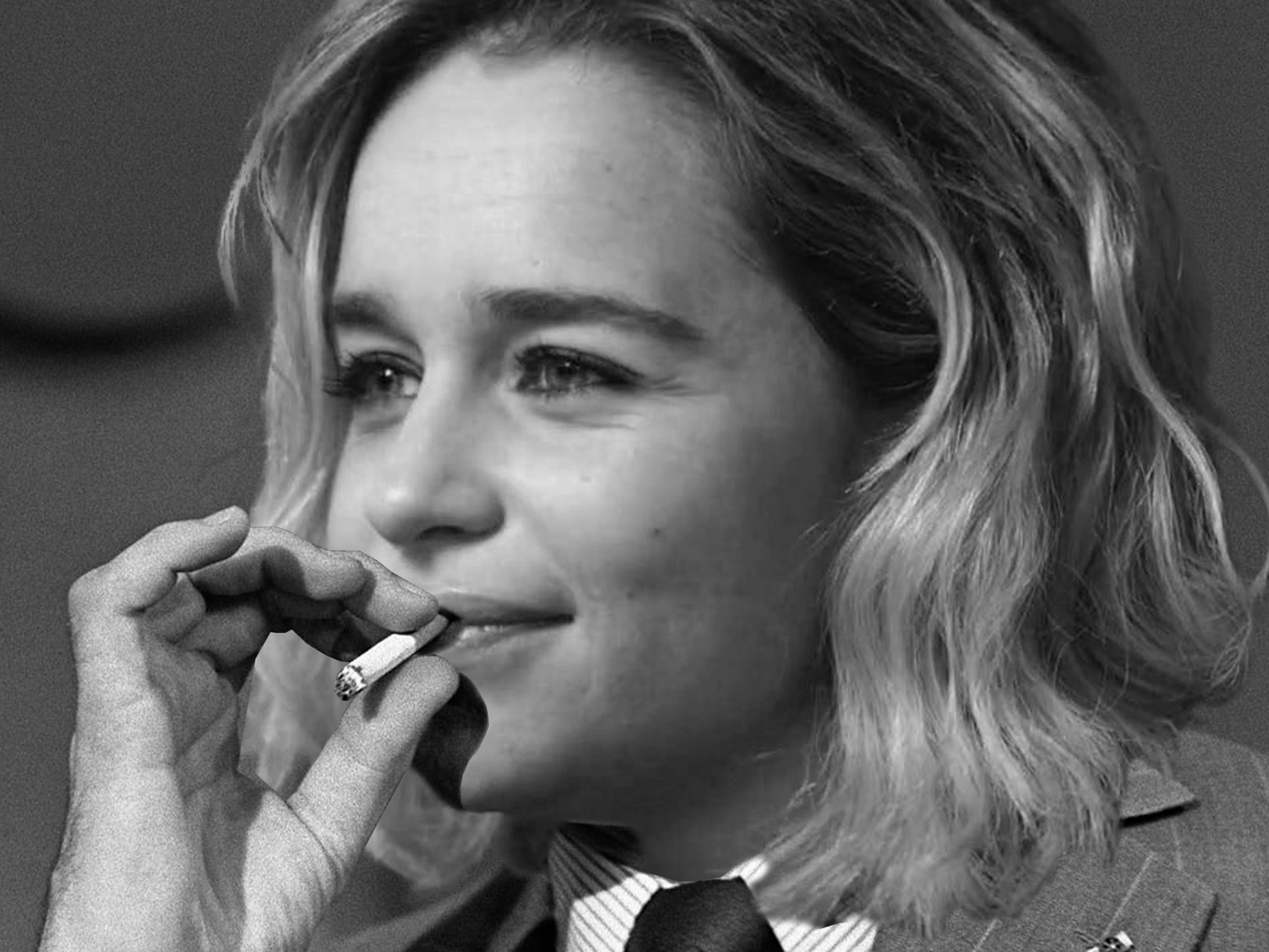emilia clarke dany noir et blanc fume cigare chirac jacques actrice blonde isobel petite britannique