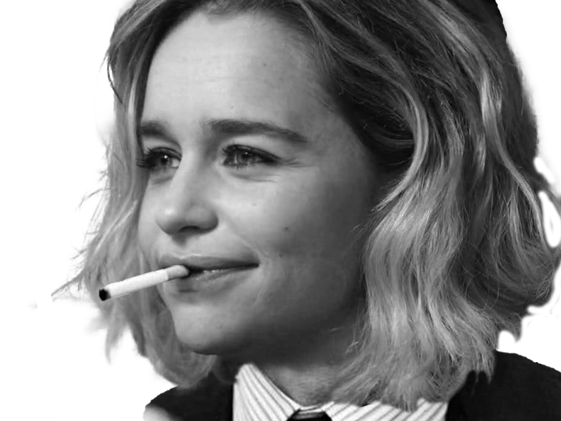 emilia clarke dany noir et blanc fume cigare chirac jacques actrice blonde isobel petite britannique