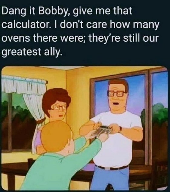dang itn bobby ovens fours calculatrice fake news soja pere bull crap