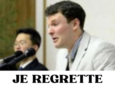 otto warmbier coree du nord je regrette regret pleure chiale chouine pleurs supplie