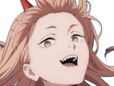 power chainsaw-man anime manga demon diablesse blood-devil hominidemone sang waifu femme excentrique cheveux-blonds yeux-jaunes cornes-rouges