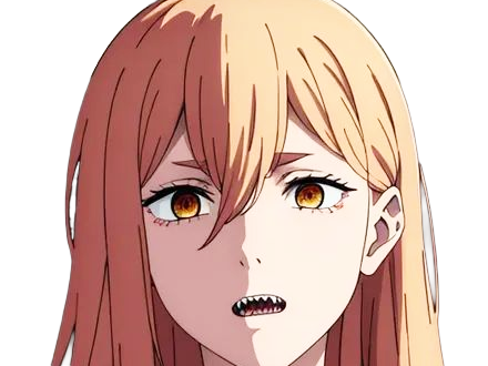 Sticker power chainsaw man anime manga demon diablesse blood devil hominidemone sang waifu femme excentrique cheveux blonds yeux jaunes cornes rouges par Dark-63
