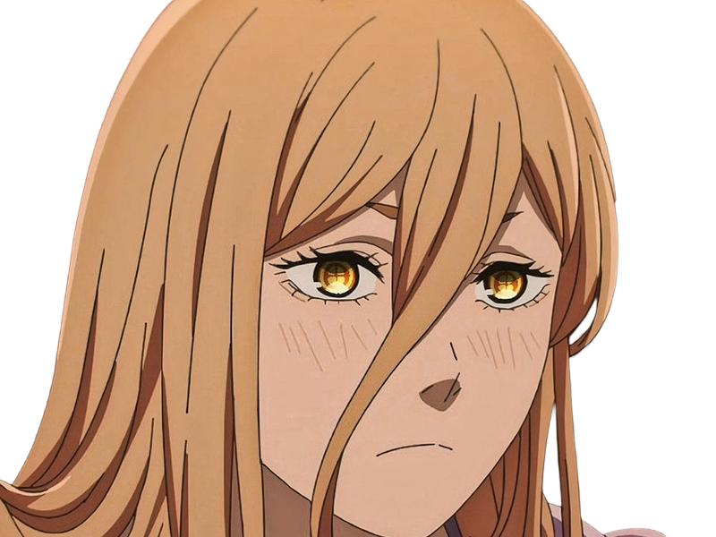 power chainsaw-man anime manga demon diablesse blood-devil hominidemone sang waifu femme excentrique cheveux-blonds yeux-jaunes cornes-rouges