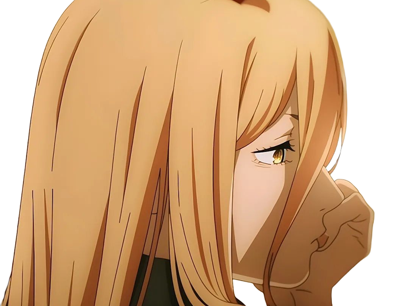 power chainsaw-man anime manga demon diablesse blood-devil hominidemone sang waifu femme excentrique cheveux-blonds yeux-jaunes cornes-rouges