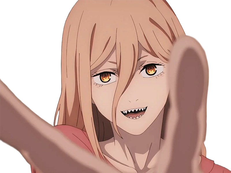 power chainsaw-man anime manga demon diablesse blood-devil hominidemone sang waifu femme excentrique cheveux-blonds yeux-jaunes cornes-rouges