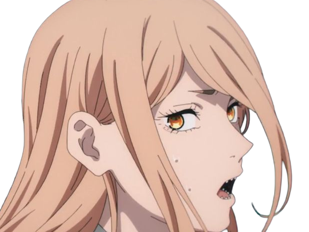 power chainsaw-man anime manga demon diablesse blood-devil hominidemone sang waifu femme excentrique cheveux-blonds yeux-jaunes cornes-rouges