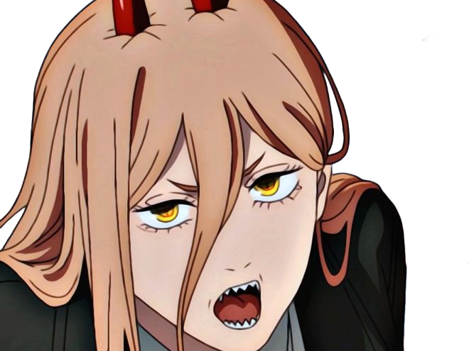 power chainsaw-man anime manga demon diablesse blood-devil hominidemone sang waifu femme excentrique cheveux-blonds yeux-jaunes cornes-rouges