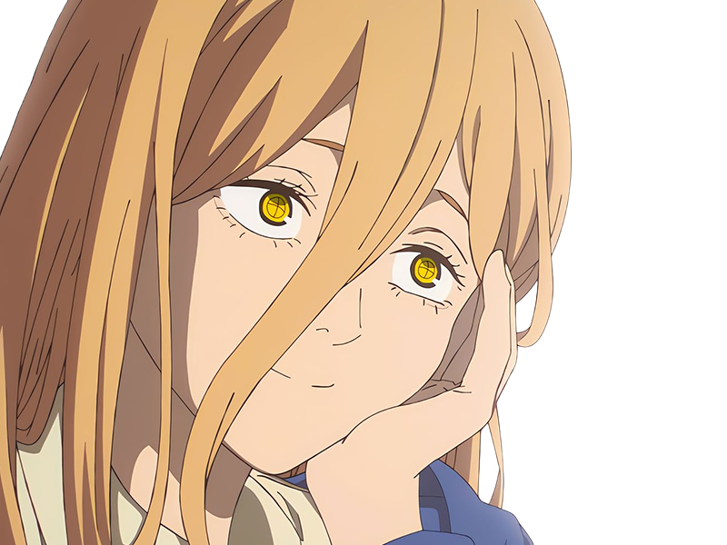 power chainsaw-man anime manga demon diablesse blood-devil hominidemone sang waifu femme excentrique cheveux-blonds yeux-jaunes cornes-rouges