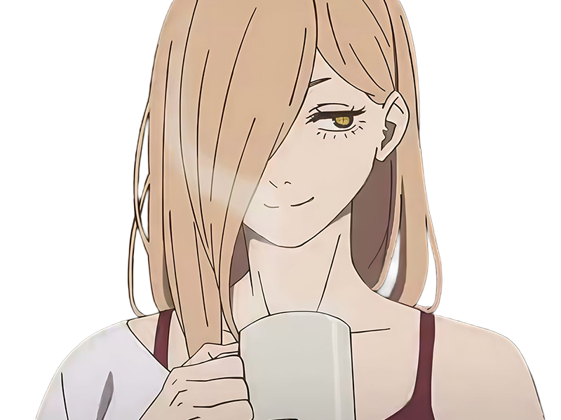 power chainsaw-man anime manga demon diablesse blood-devil hominidemone sang waifu femme excentrique cheveux-blonds yeux-jaunes cornes-rouges