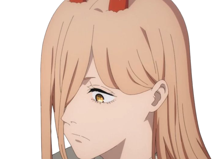 power chainsaw-man anime manga demon diablesse blood-devil hominidemone sang waifu femme excentrique cheveux-blonds yeux-jaunes cornes-rouges