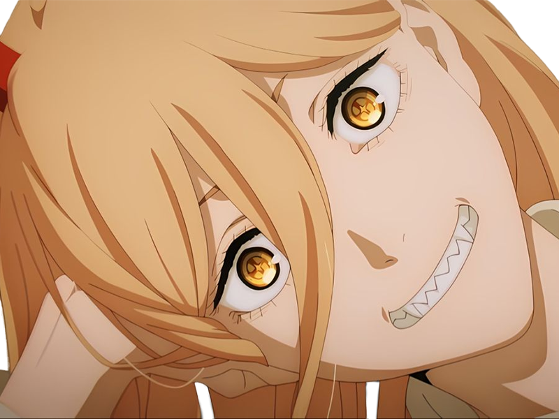 power chainsaw-man anime manga demon diablesse blood-devil hominidemone sang waifu femme excentrique cheveux-blonds yeux-jaunes cornes-rouges