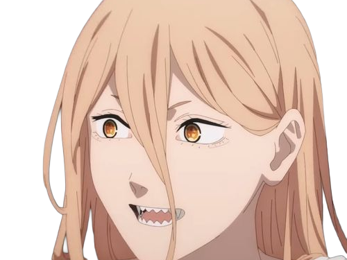 power chainsaw-man anime manga demon diablesse blood-devil hominidemone sang waifu femme excentrique cheveux-blonds yeux-jaunes cornes-rouges