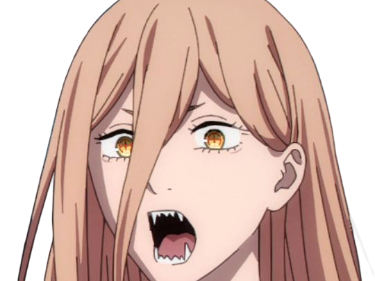 power chainsaw-man anime manga demon diablesse blood-devil hominidemone sang waifu femme excentrique cheveux-blonds yeux-jaunes cornes-rouges