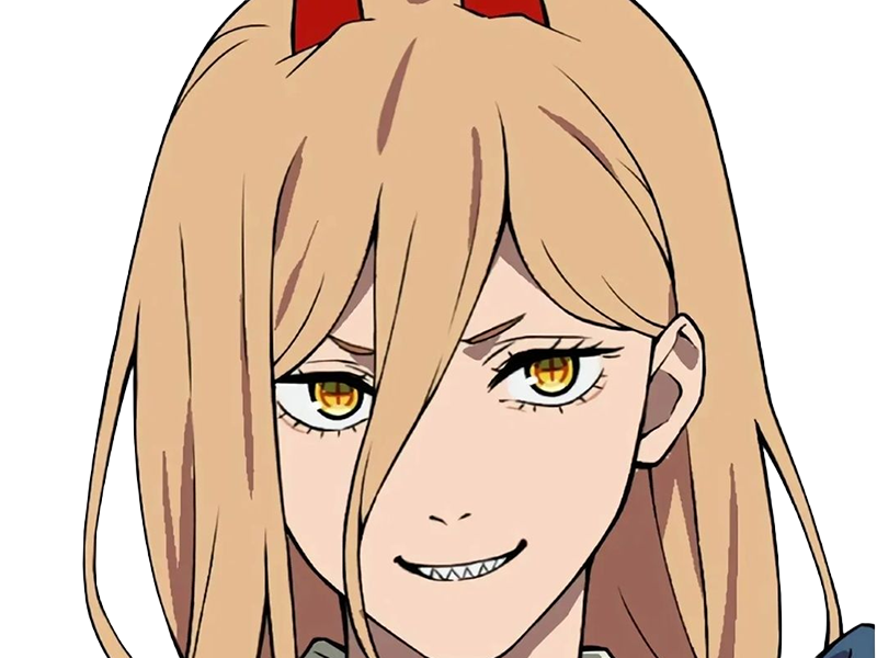 power chainsaw-man anime manga demon diablesse blood-devil hominidemone sang waifu femme excentrique cheveux-blonds yeux-jaunes cornes-rouges