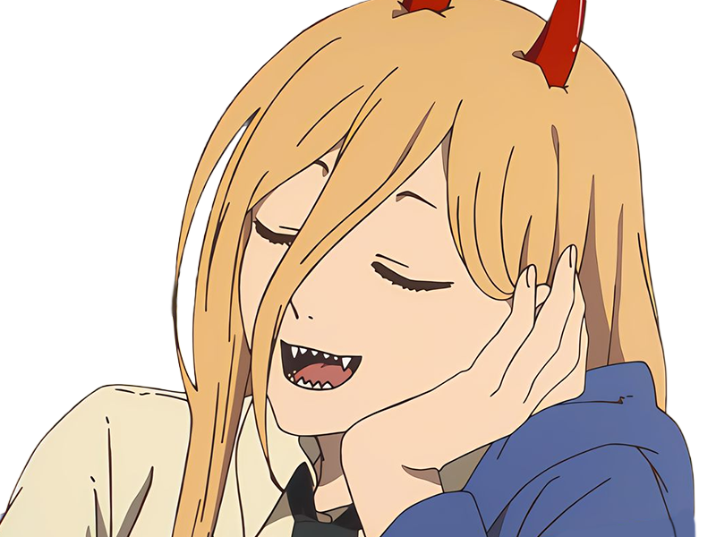power chainsaw-man anime manga demon diablesse blood-devil hominidemone sang waifu femme excentrique cheveux-blonds yeux-jaunes cornes-rouges