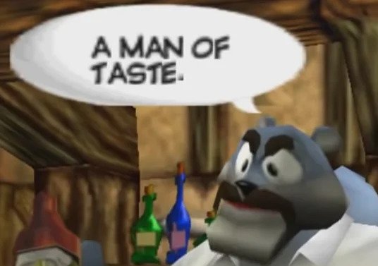 conker bad fur day nintendo 64 homme de gout