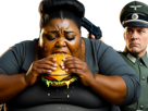 noire-racisee-gros-grosse-obese-obesite-hambuger-burger-faute-patriarcat-blancs-racisme-nazi-force-oblige
