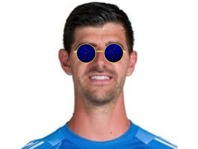 thibaut courtois lunettes bleues