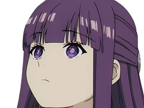 Sticker fern sousou no frieren frieren beyond journeys end frieren anime manga orpheline mage apprentie humaine fille femme waifu cheveux violets yeux violets par Dark-63
