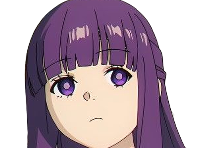 Sticker fern sousou no frieren frieren beyond journeys end frieren anime manga orpheline mage apprentie humaine fille femme waifu cheveux violets yeux violets par Dark-63