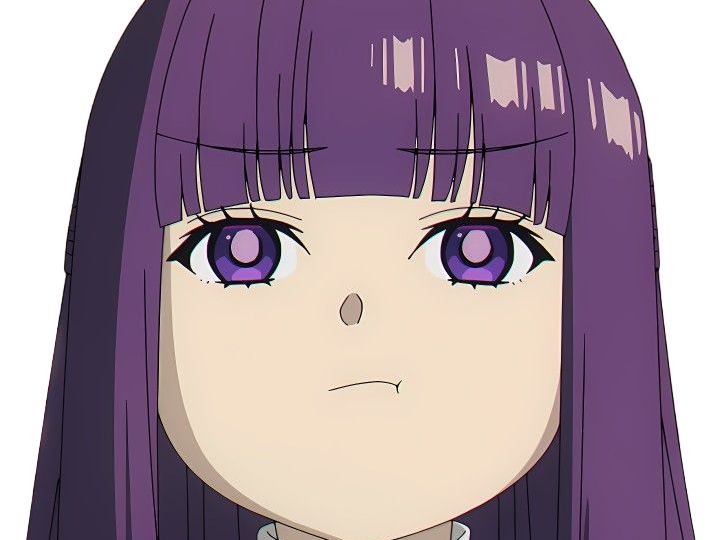 Sticker fern sousou no frieren frieren beyond journeys end frieren anime manga orpheline mage apprentie humaine fille femme waifu cheveux violets yeux violets par Dark-63