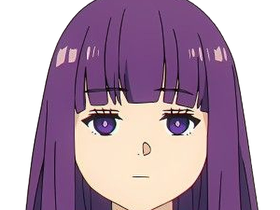 Sticker fern sousou no frieren frieren beyond journeys end frieren anime manga orpheline mage apprentie humaine fille femme waifu cheveux violets yeux violets par Dark-63