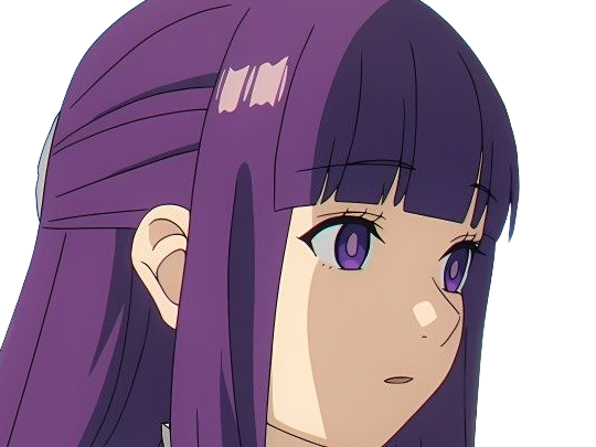 Sticker fern sousou no frieren frieren beyond journeys end frieren anime manga orpheline mage apprentie humaine fille femme waifu cheveux violets yeux violets par Dark-63