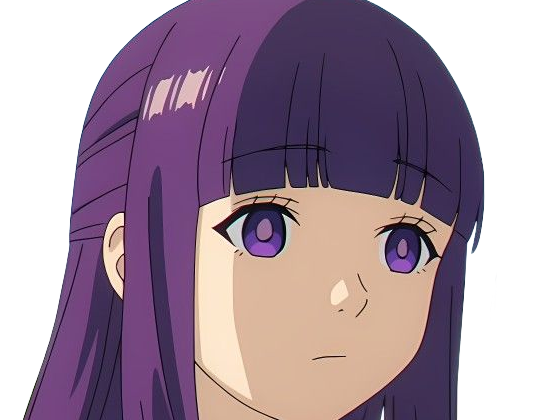 Sticker fern sousou no frieren frieren beyond journeys end frieren anime manga orpheline mage apprentie humaine fille femme waifu cheveux violets yeux violets par Dark-63