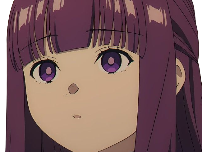 Sticker fern sousou no frieren frieren beyond journeys end frieren anime manga orpheline mage apprentie humaine fille femme waifu cheveux violets yeux violets par Dark-63