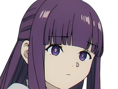 Sticker fern sousou no frieren frieren beyond journeys end frieren anime manga orpheline mage apprentie humaine fille femme waifu cheveux violets yeux violets par Dark-63