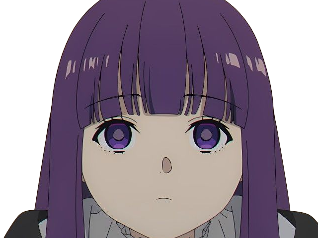 Sticker fern sousou no frieren frieren beyond journeys end frieren anime manga orpheline mage apprentie humaine fille femme waifu cheveux violets yeux violets par Dark-63