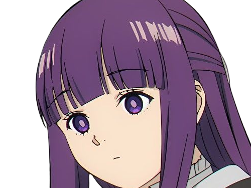 Sticker fern sousou no frieren frieren beyond journeys end frieren anime manga orpheline mage apprentie humaine fille femme waifu cheveux violets yeux violets par Dark-63