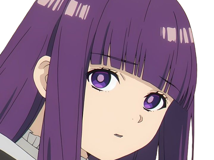 Sticker fern sousou no frieren frieren beyond journeys end frieren anime manga orpheline mage apprentie humaine fille femme waifu cheveux violets yeux violets par Dark-63