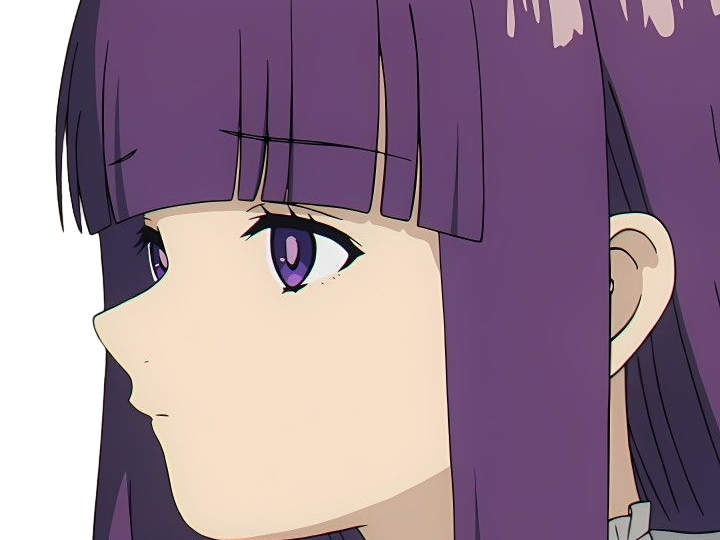Sticker fern sousou no frieren frieren beyond journeys end frieren anime manga orpheline mage apprentie humaine fille femme waifu cheveux violets yeux violets par Dark-63