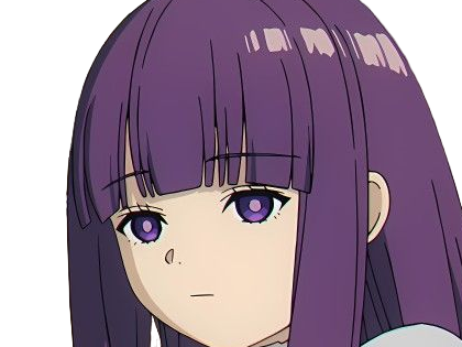 Sticker fern sousou no frieren frieren beyond journeys end frieren anime manga orpheline mage apprentie humaine fille femme waifu cheveux violets yeux violets par Dark-63