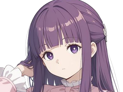 Sticker fern sousou no frieren frieren beyond journeys end frieren anime manga orpheline mage apprentie humaine fille femme waifu cheveux violets yeux violets par Dark-63