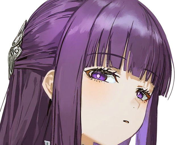 Sticker fern sousou no frieren frieren beyond journeys end frieren anime manga orpheline mage apprentie humaine fille femme waifu cheveux violets yeux violets par Dark-63