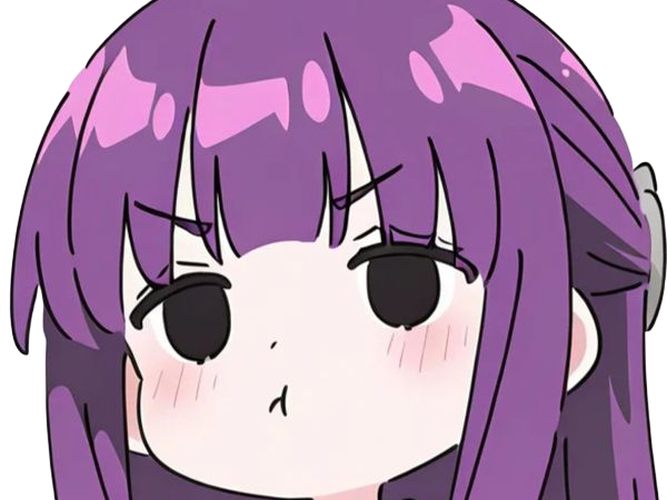 Sticker fern sousou no frieren frieren beyond journeys end frieren anime manga orpheline mage apprentie humaine fille femme waifu cheveux violets yeux violets par Dark-63