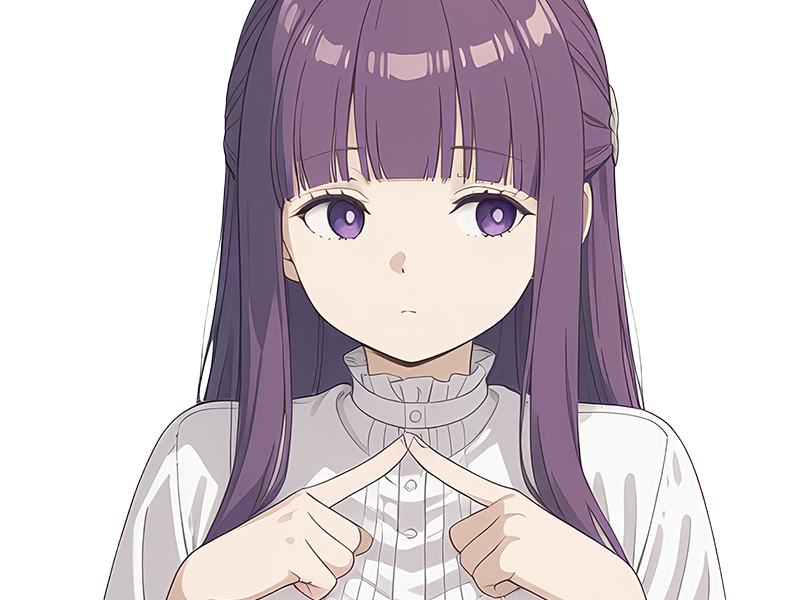 Sticker fern sousou no frieren frieren beyond journeys end frieren anime manga orpheline mage apprentie humaine fille femme waifu cheveux violets yeux violets par Dark-63