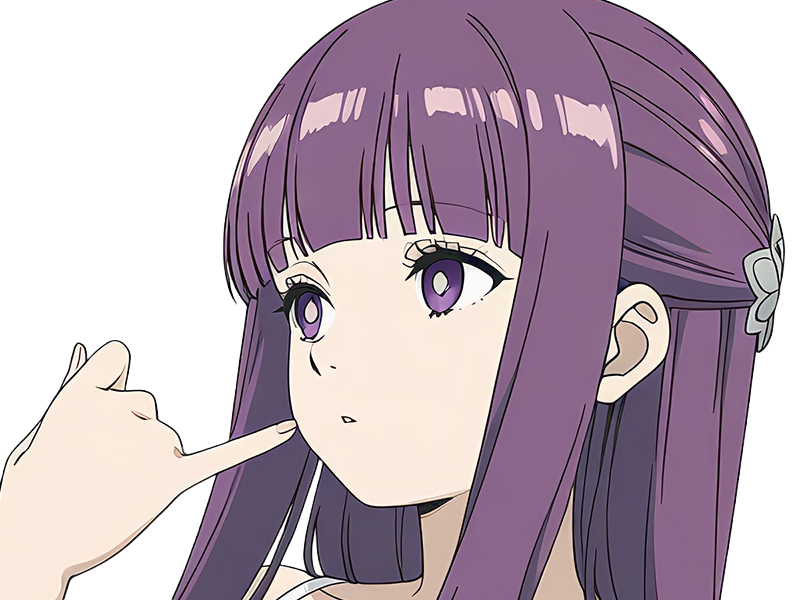 fern sousou-no-frieren frieren-beyond-journeys-end frieren anime manga orpheline mage apprentie humaine fille femme waifu cheveux-violets yeux-violets