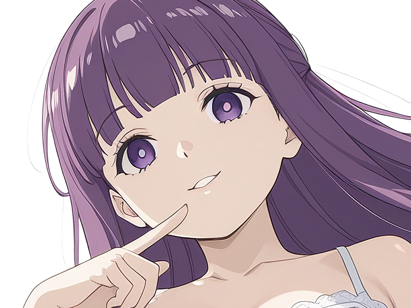 Sticker fern sousou no frieren frieren beyond journeys end frieren anime manga orpheline mage apprentie humaine fille femme waifu cheveux violets yeux violets par Dark-63