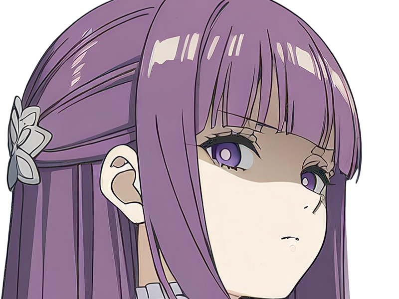 fern sousou-no-frieren frieren-beyond-journeys-end frieren anime manga orpheline mage apprentie humaine fille femme waifu cheveux-violets yeux-violets