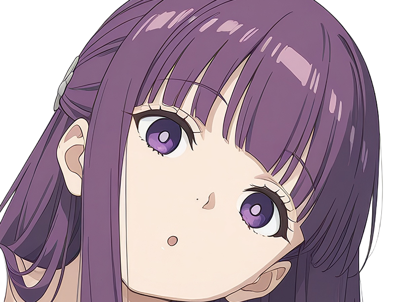 Sticker fern sousou no frieren frieren beyond journeys end frieren anime manga orpheline mage apprentie humaine fille femme waifu cheveux violets yeux violets par Dark-63