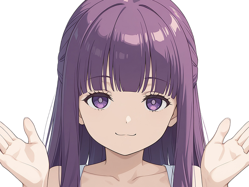 Sticker fern sousou no frieren frieren beyond journeys end frieren anime manga orpheline mage apprentie humaine fille femme waifu cheveux violets yeux violets par Dark-63