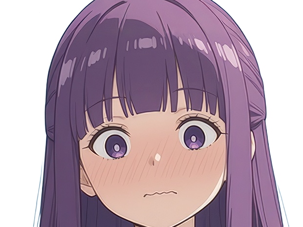Sticker fern sousou no frieren frieren beyond journeys end frieren anime manga orpheline mage apprentie humaine fille femme waifu cheveux violets yeux violets par Dark-63